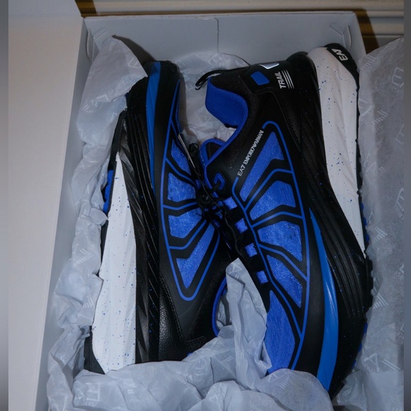 New Emporio Armani Dazzling Blue and Black Training Sneaker